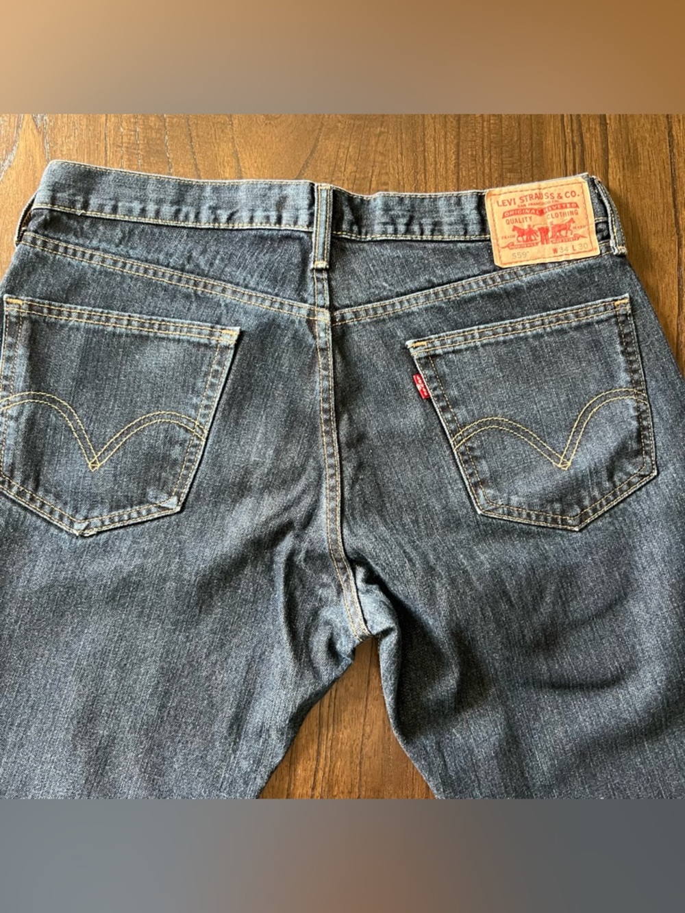 Levi's 559 Men's Indigo “Relaxed Straight” Jeans - 34/30 - Picture 9 of 10